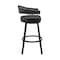 Armen Living Bronson 25" Counter Height Swivel Bar Stool in Black Finish and Black Faux Leather 721535761845 - alternate 8